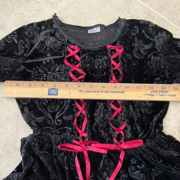 Spirit Girl Costume Dress mask Renaissance Maiden/Gothic Fairy Devil Size M 8-10 - Picture 4 of 9